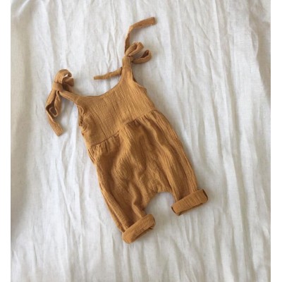 Soft Baby Linen Plain Cotton Romper